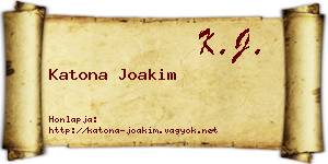Katona Joakim névjegykártya